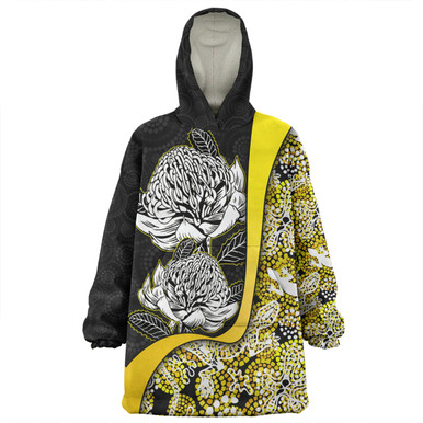 Australia Warratah Goanna Aboriginal Snug Hoodie - Waratah Flowers With ...