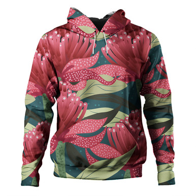 Australia Flowers Aboriginal Hoodie - Australian Waratah Flowers ...