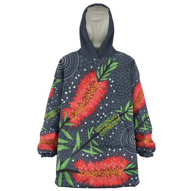 Australia Flowers Aboriginal Snug Hoodie - Red Bottle Brush Tree ...