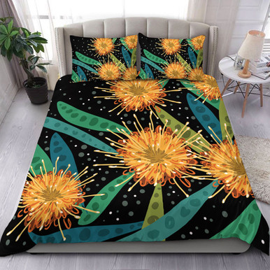 Australia Flowers Aboriginal Bedding Set - Australian Yellow Hakea ...