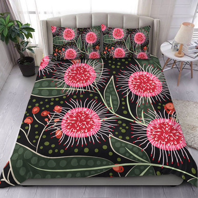 Australia Flowers Aboriginal Bedding Set - Aboriginal Style Australian ...