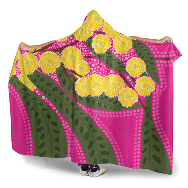 Australia Flowers Aboriginal Hooded Blanket - Australian Yellow Wattle ...