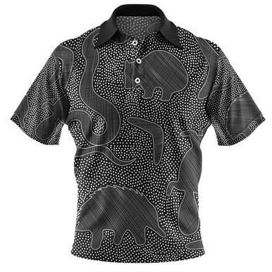 Aboriginal Polo - Aboriginal Black Lives Matter Sun Dot Painting Polo Shirt main image 1