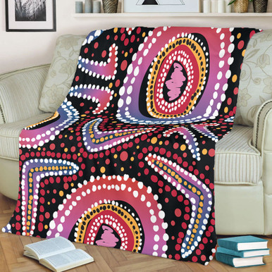 Australia Dot Painting Inspired Aboriginal Blanket - Boomerang From ...