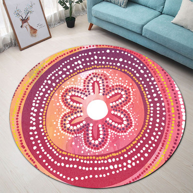 Australia Dot Painting Inspired Aboriginal Round Rug - Aboriginal Style ...