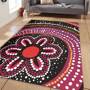 Australia Dot Painting Inspired Aboriginal Area Rug - Aboriginal Color ...
