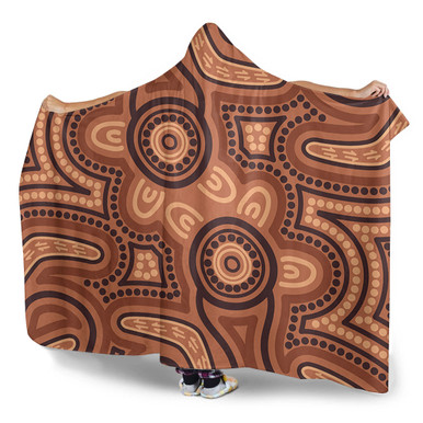 Australia Dot Painting Inspired Aboriginal Hooded Blanket - Brown ...