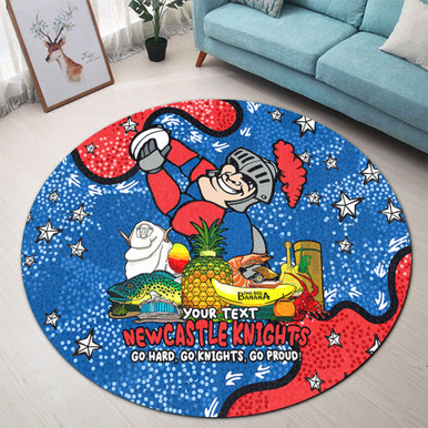 Newcastle Knights Custom Round Rug - Australian Big Things Round Rug