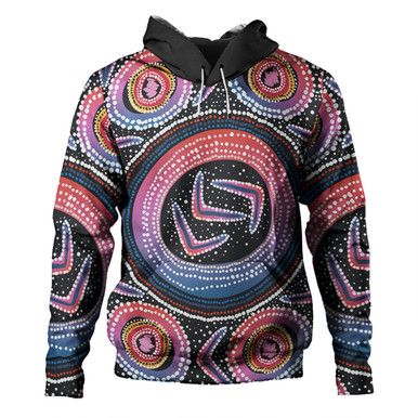 Aboriginal Kid Hoodie - Aboriginal Boomerangs And Dot Circle