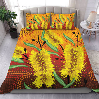 Australia Aboriginal Bedding Set - Aboriginal Art Of Yellow Bottle ...