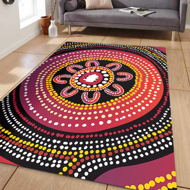 Australia Aboriginal Area Rug - Aboriginal Dot Art Design Area Rug