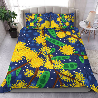 Australia Aboriginal Bedding Set - Australian Yellow Wattle Flower ...