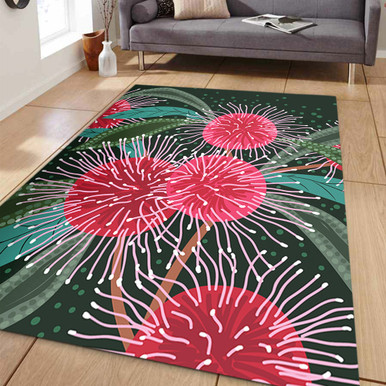 Australia Aboriginal Area Rug - Australian Hakea Flowers Painting In ...