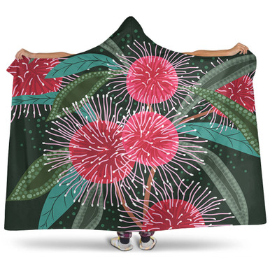 Australia Aboriginal Hooded Blanket - Australian Hakea Flowers Painting ...