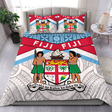 (Custom Personalised) Fiji Viti Levu Tapa Tribal Bedding Set - LT12