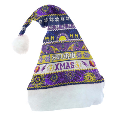 Indigenous Paisley Dark Sea Santa Hat main image 1