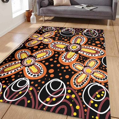Australia Aboriginal Area Rug - Flowers Inspired By The Aboriginal Art ...