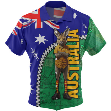 Australia Custom Hawaiian Shirt - Kangaroo Happy Australia Day Hawaiian ...