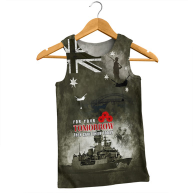 Australia Men Singlet Anzac Day Lest We Forget For Your Tomorrow They Australia Men Singlet Anzac Day Lest We Forget For Your Tomorrow They