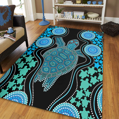 Australia Area Rug Aboriginal Art Turtles Inspired
