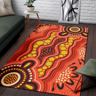 Australia Aboriginal Inspired Area Rug - Aboriginal Inspired Dot Art ...