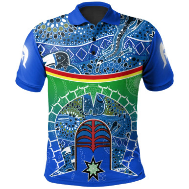 Australia Polo Shirt - Torres Strait Symbol With Aboriginal Patterns