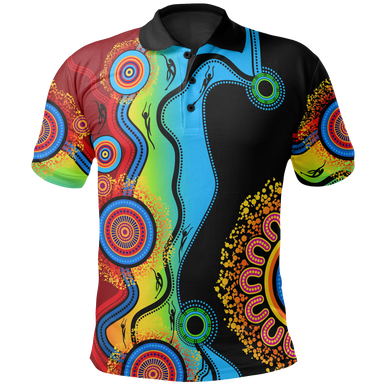 Australia Polo Shirt - Aboriginal Polo Blue Dream