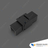 Vertically Adjustable Elbow for Square Top Capping Rail - Matte Black