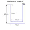 Gun Metal 25×18 Shower Channel - 2 metres