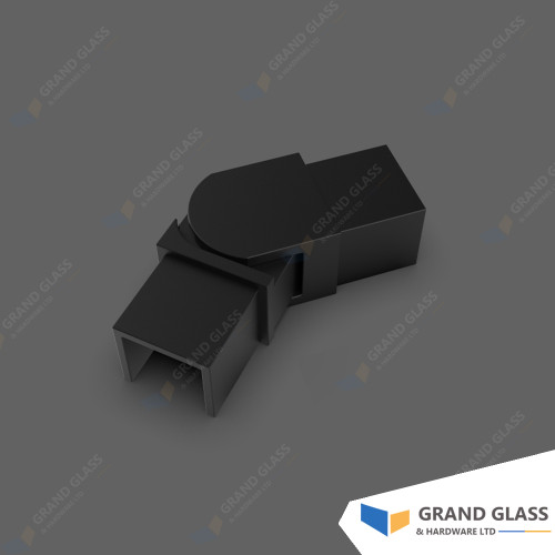 Horizontally Adjustable Elbow for Square Top Capping Rail - Matte Black 