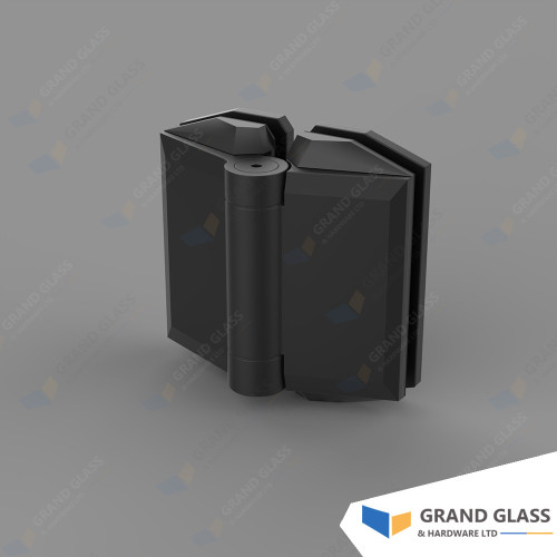  Hinge - Hydraulic - 180° glass to glass - Black 