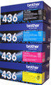 TN-436 Set | Original Brother Super High-Yield Toner Cartridges – Black, Cyan, Magenta, Yellow