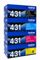 TN-431 Set | Original Brother Toner Cartridges – Black, Cyan, Magenta, Yellow