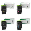 Lexmark C231H Set | C231HK0, C231HC0, C231HM0, C231HY0 | Original Lexmark High-Yield Toner Cartridges – Black, Cyan, Magenta, Yellow