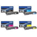 Brother TN635 Set | 4-Pack Original Toner Combo | 4 Colors
