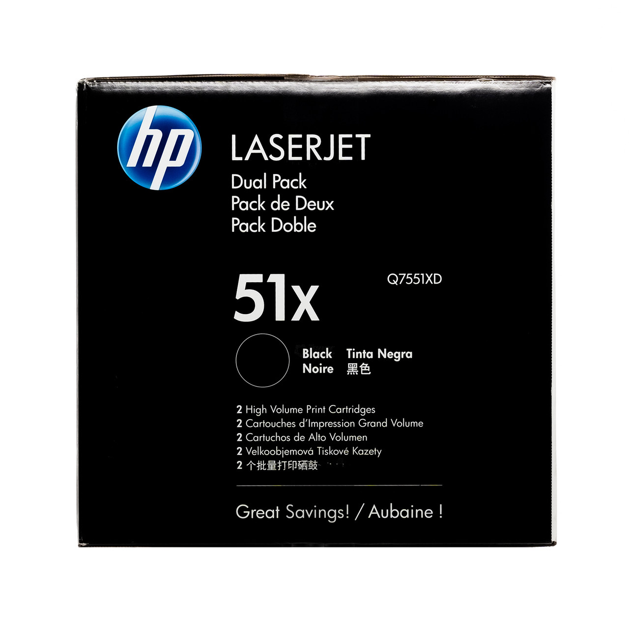 Q7551XD | HP 51X 2-Pack | Original HP High-Yield Dual Pack Toner Cartridges  - Black - Genuine Ink