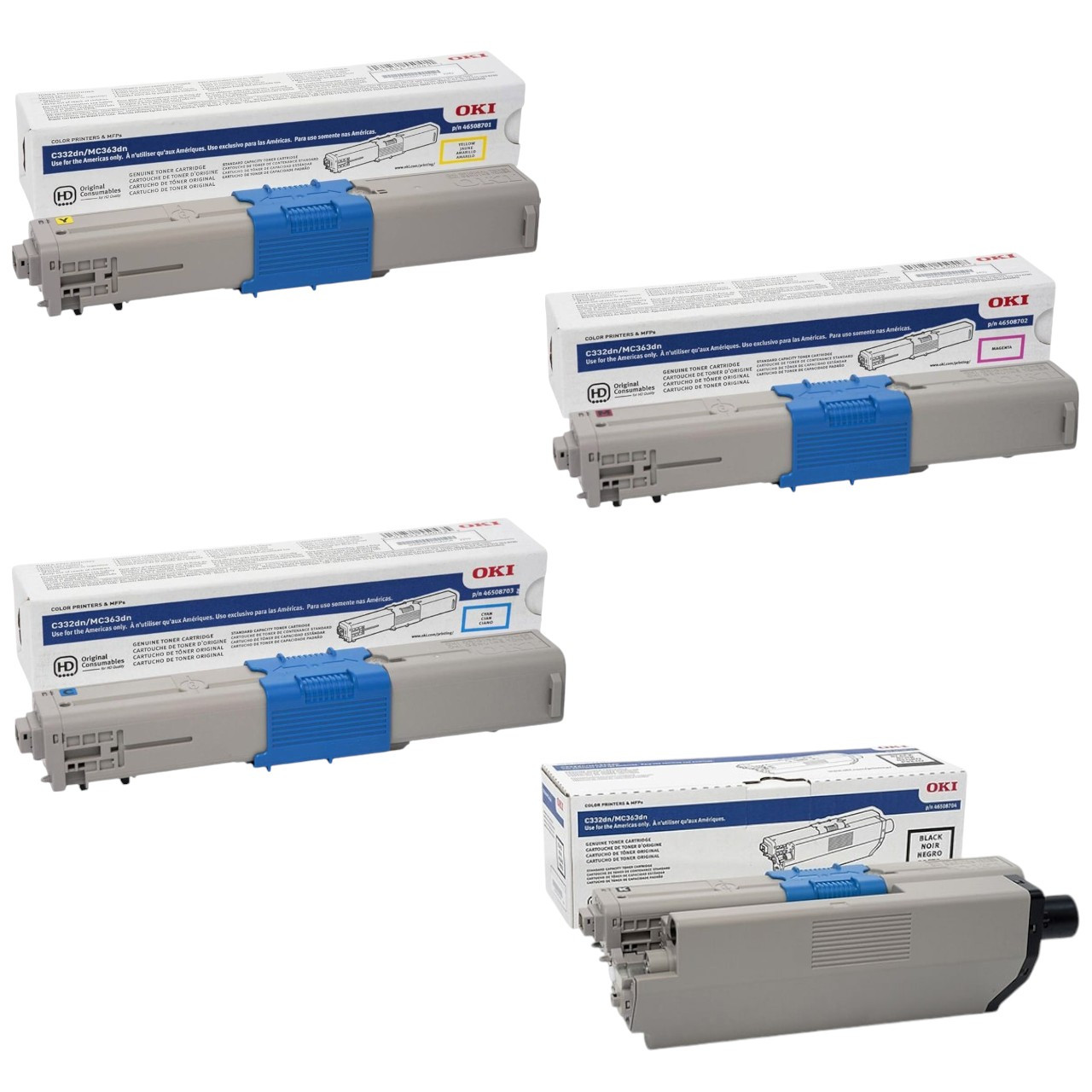 OKIDATA C332/MC363 SET | 46508704, 46508703, 46508702, 46508701