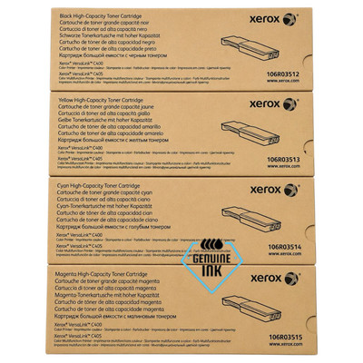 Xerox High-Yield Set | 106R03512, 106R03513, 106R03514, 106R03515 | Original Xerox VersaLink C400/C405 High-Yield Toner Cartridges - Black, Color