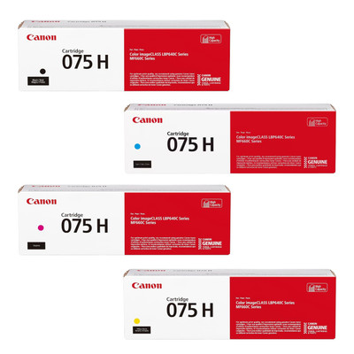 Canon 075H Set | Original Canon Laser Toner Cartridges – Black, Cyan, Magenta, Yellow