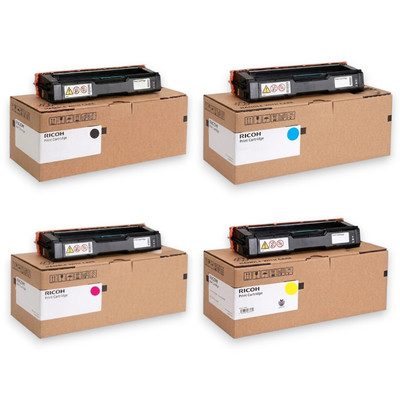 Ricoh SP C250dn SET | 407539, 407540, 407541, 407542 | Original Ricoh Laser Toner Cartridges – Black, Cyan, Magenta, Yellow