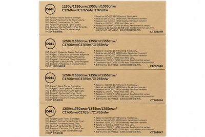 Dell Set | XKP2P, YX24V, MHT79, J95NM | Original Dell Standard Yield Toner Cartridge - Black, Color