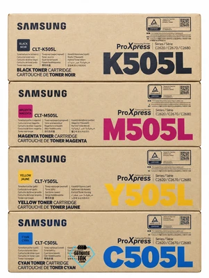 Samsung CLT-505L Set | CLTK505L, CLTC505L, CLTM505L, CLTY505L | Original Samsung Toner Cartridge - Black, Color