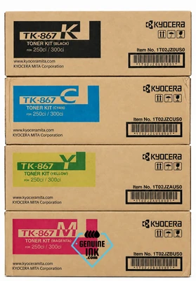 Kyocera TK-867 Set | TK867K, TK867C, TK867M, TK867Y | Original Kyocera Toner Cartridge - Black, Color