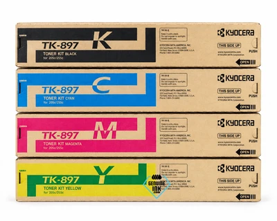 Kyocera TK-897 Set | TK897K, TK897C, TK897M, TK897Y | Original Kyocera Toner Cartridge - Black, Color