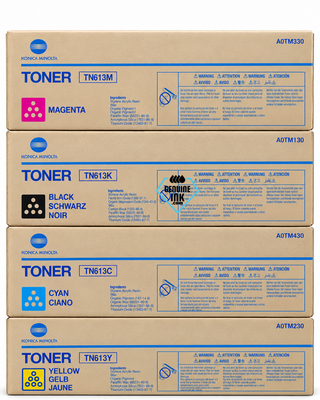 Konica Minolta TN613 Set | A0TM130, A0TM430, A0TM330, A0TM230 | Original Konica Minolta Toner Cartridge - Black, Color