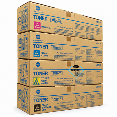 Konica Minolta TN214 Set | A0D7135, A0D7435, A0D7335, A0D7235 | Original Konica Minolta Toner Cartridge - Black, Color