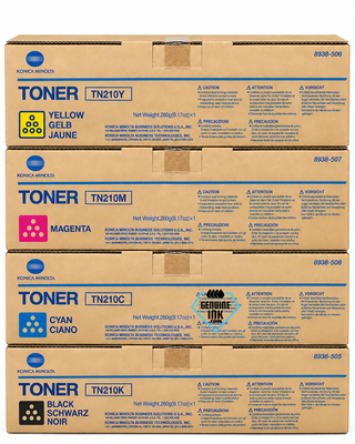 Konica Minolta TN210 Set | 8938505, 8938508, 8938507, 8938506 | Original Konica Minolta Toner Cartridge - Black, Color