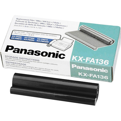 KXFA136 | Original Panasonic Fax Film Roll 2-Pack – Black