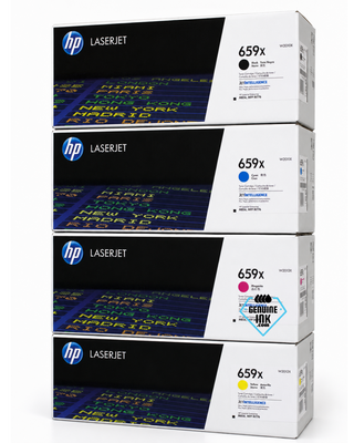 HP 659X SET | W2010X, W2011X, W2012X, W2013X | Original HP High-Yield Toner Cartridges - Black, Cyan, Magenta, Yellow