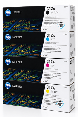 HP 312A SET | CF380A, CF381A, CF382A, CF383A | Original HP Toner Cartridge - Black, Cyan, Yellow, Magenta